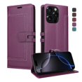 thumbnail image 2 of Premium Wallet Case for iPhone 16 Pro with Card Slots & Kickstand, Flip Cover Purple, 2 of 7