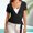 Black, variant on QHWAUAKFBN T Shirts For Women Trendy Trendy Wear Beach School Parties Slim Fit V Neck Short Sleeve Running Yoga Training Basic Style Tshirts Top