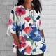 thumbnail image 1 of Fiudx Ofertas de La Semana Blusa Holgada Estampada con Manga 3/4, Informal, a La Moda, para Mujer, 1 of 3