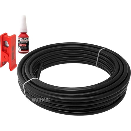 Vixen Air 1/2" OD Heavy Duty Nylon Hose 50FT with Thread Sealant and Hose Cutter for Suspension/Air Ride/Train Air Horn VXA12050K