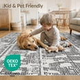 thumbnail image 4 of ODIKA 6'x9' Black Gray Geometric Design Washable Area Rug Modern Handwoven Indoor Outdoor Style for Queen Size Bedroom, Under Bed, Master Suite, Easy Care, Non-Shedding, 4 of 7