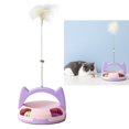 thumbnail image 1 of Juguetes para gatos con bola de pistas de rodillos, juguete de plumas giratorio automático, juguetes interactivos para gatos, juguete con rodillo de pista para gatos, muy versátil, 1 of 10