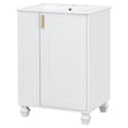 thumbnail image 3 of Christopher Knight Home 24" Bathroom Vanity with Sink, Wood Storage Cabinet with Side Open Storage, White, 3 of 10