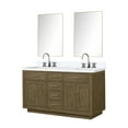 thumbnail image 5 of Abbey 60" W Grey Oak Double Vanity, Quartz Top, Faucet Set and 28" Mirrors, 5 of 6