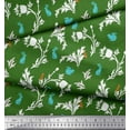 thumbnail image 2 of Soimoi polyester Crepe Fabric Leaves,Floral & Rabbit Animal Printed Fabric 1 Yard 42 Inch Wide, 2 of 3