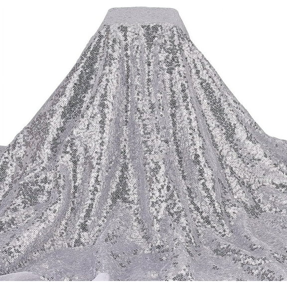 2.1 Yard(2m) Silver Sequin Fabric by The Yard 1.3 Yard(1.2m) Wide 3mm Glitter Fabric Denser Mesh Little Fabric Polyester Sparkly Fabric for Dress Clothing Wedding Home Decor Black