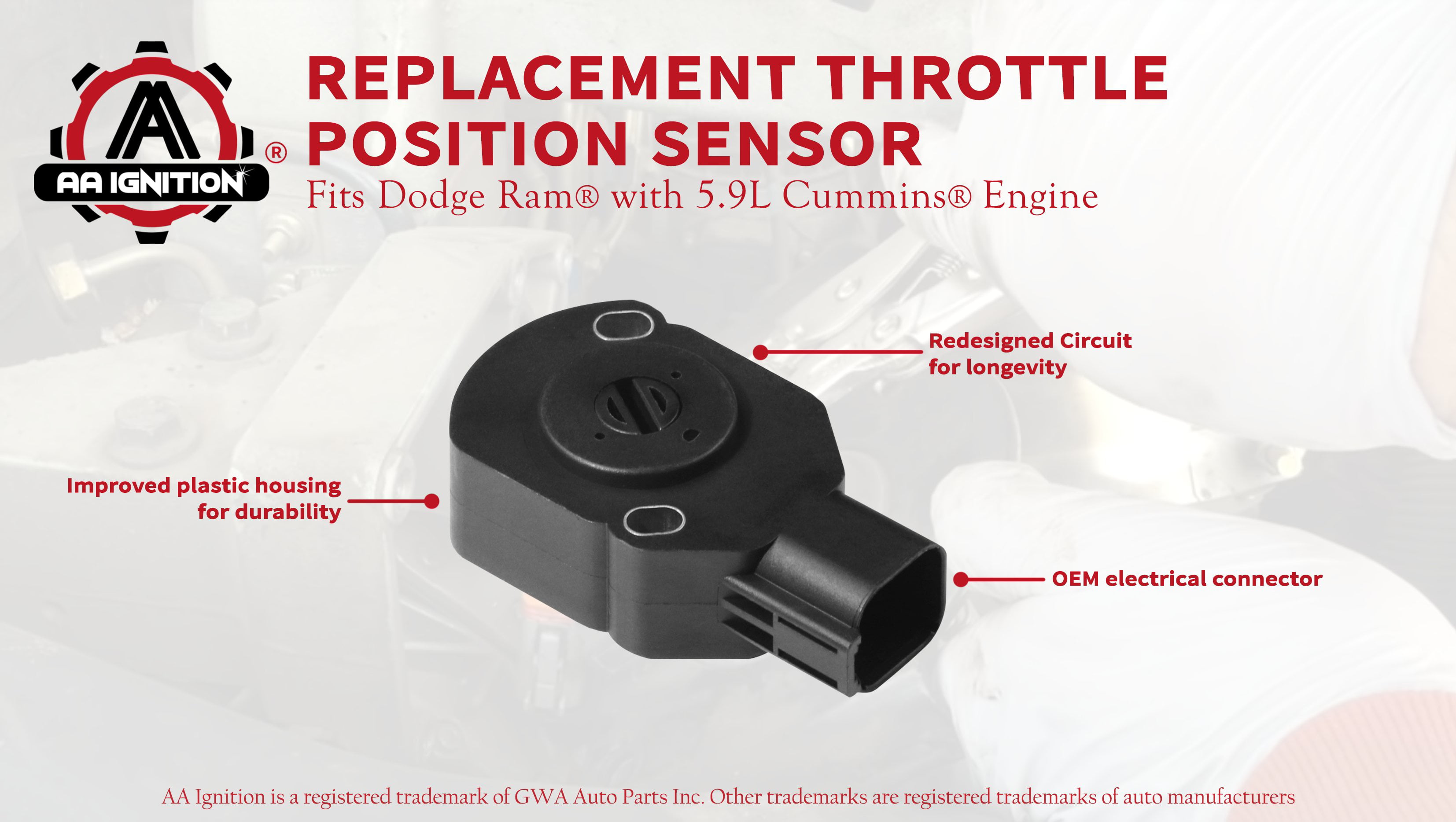 Throttle Position Sensor Dodge Ram 5.9 Cummins tps 99 00 01 02 03 04 1998-2004