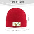 thumbnail image 4 of ZICANCN Pastel Owls Floral Leaves Knit Beanie Hat, Winter Cap Soft Warm Classic Hats for Men Women, Red, 4 of 8