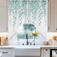 thumbnail image 2 of Swag Curtain Valances Turquoise Eucalyptus Leaves Swag Valances for Kitchen Windows Watercolor Leaf Branch Short Topper Curtains Valance Tier Pair for Kitchen Bedroom Living Room Bathroom 28"x36", 2 of 8