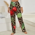 thumbnail image 3 of Cherries Leopard Print Seamless Pattern Winter Female Pants Flannel High Waist Women Pants Lady Warm Straight Leg Plush Trousers, 3 of 7