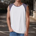 thumbnail image 3 of Workout Tank Tops Men Lightweight Breathable Color Block Relaxed Fit Crewneck Sleeveless Shirt Athletic Gym Tanks, 3 of 7