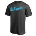 thumbnail image 2 of Men's Heathered Charcoal Los Angeles Dodgers Blue Wordmark T-Shirt, 2 of 3