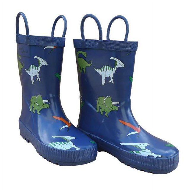 Childrens Blue Dinosaurs Rain Boot - Size 12