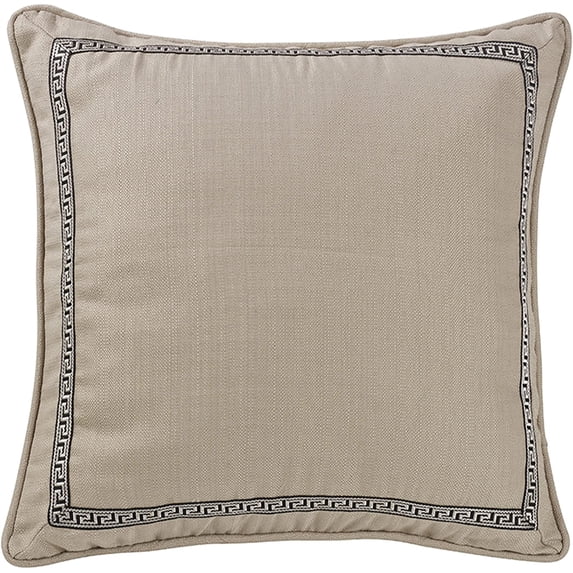 HiEnd Accents FB4162E2 Augusta Linen Euro Sham with Greek Key Trim, 27 x 27