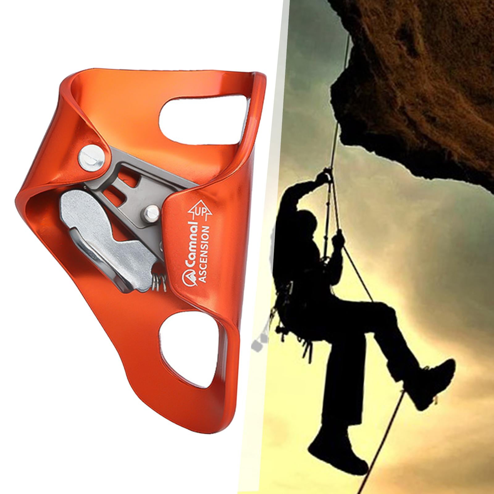 Rock Climbing Chest Ascender Rappelling Equipment, Nonslip Ascending Rigging Clamp Abdominal Riser for Caving, Tree Arborist, 10-13mm Ropes Orange