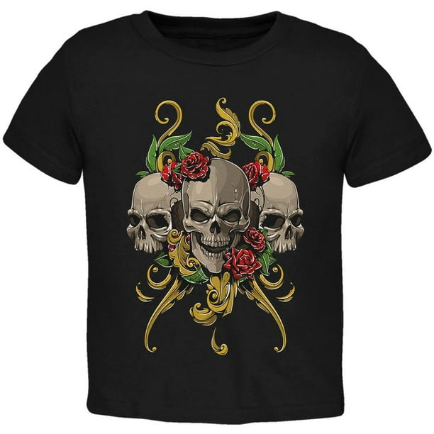 Old Glory - Skulls and Roses Toddler T Shirt Black 4T - Walmart.com ...