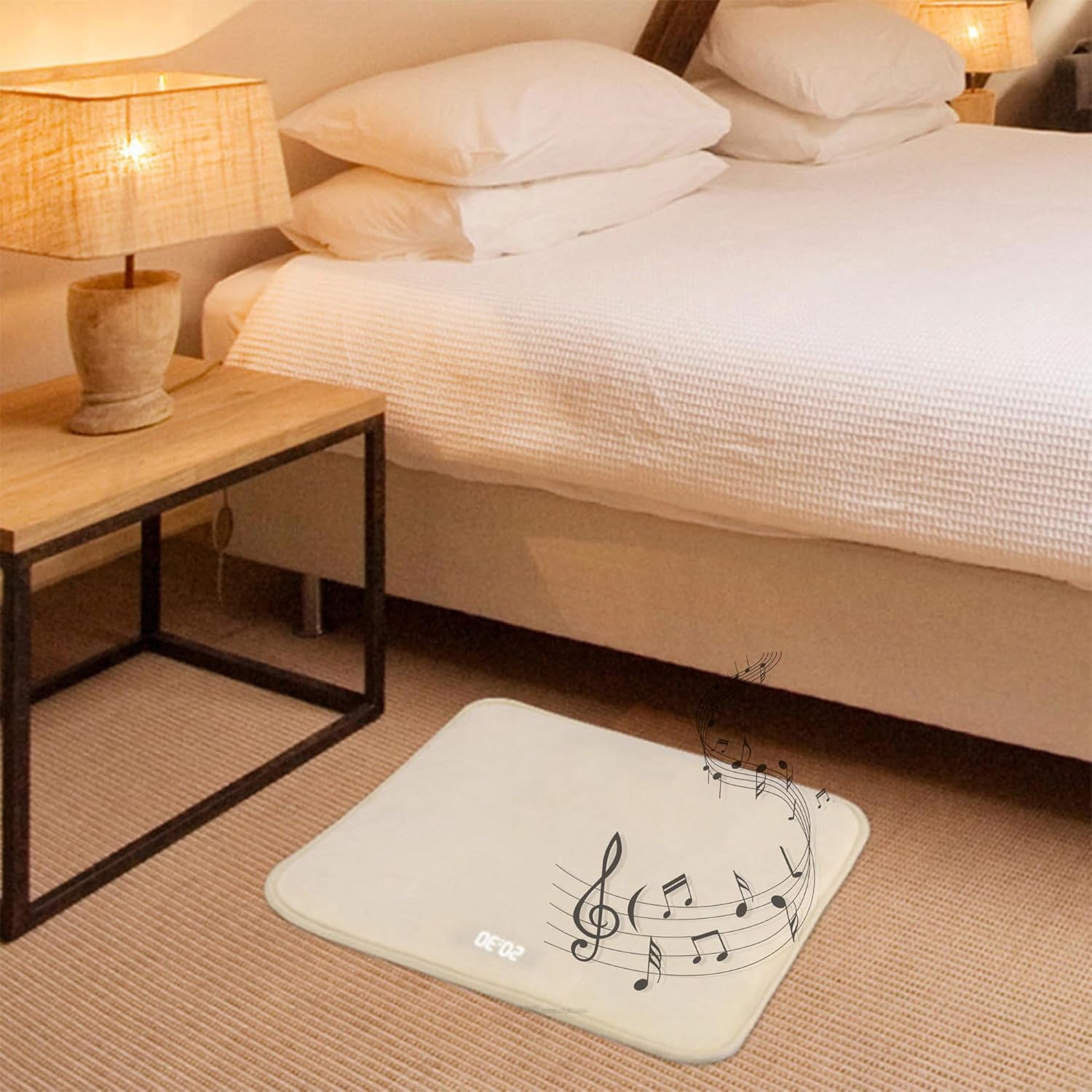 Heavy Sleepers Alarm Clock Mat: Stand On Pressure Sensitive Alarm Clock, Smart Alarm Clock Mat, Creative Carpet Electronic Digital Alarm Clock, Battery Operated, for Modern Home, Kids, Teens, Adults