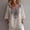 Beige, variant on Linen Shirt For Women Embroidered V Neck 3/4 Length Sleeve Top for Women Ethnic Style Shirts Summer Cotton Blouse for Women Trendy Beach Vacation Clothes White S