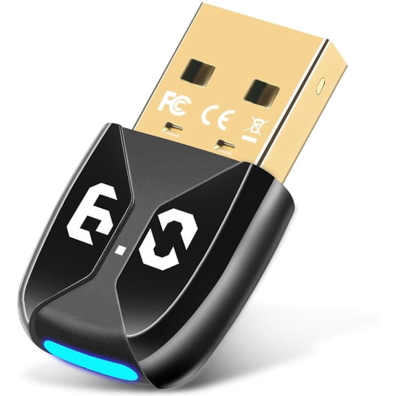 Bluetooth Adapter 6.0 for PC, USB 6.0 Bluetooth Dongle, EDR Wireless Transmitter Receiver for Laptop, PC, Headset Keyboard Mouse Stereo Compatible Windows 11/10/8.1/7