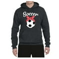 thumbnail image 2 of Wild Bobby, Cute Soccer Mom Ribbon Soccer Ball Gift Sports, Mother's Day, Unisex Graphic Hoodie Sweatshirt, Heather Black, Large, 2 of 3