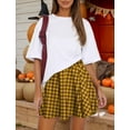 thumbnail image 5 of FEOYA Womens Pleated Skirt School Ladies Uniform Skirt Plaid Mini Skater Skirt Cheer Skirt High Waist Casual Slimming A Line Skirt L, 5 of 7