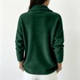 thumbnail image 4 of Boyscolos Women's Lightweight Sweatshirts Full Zip Polar Casual Coats Long Sleeve fuzzy Jacket Outdoor Recreation Coat Dark Green 2XL, 4 of 4