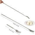 thumbnail image 3 of Ynlkorvg Tableware Extendable Fork 8.7 To 25.4 Inch Long Fork Telescopic Fork Retractable Fork BBQ Dinner Fruit Dessert Extended Fork Sturdy And Stainless Steel Tableware（2pcs）, 3 of 9