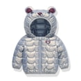 thumbnail image 2 of KYAIGUO 9M-6T Girls Boys Winter Cartoon Down Outwears with Hoodie for Baby Toddler Padded Thicken Jackets Infant Zip up Warm Bear Ears Fleece Coats, 2 of 9