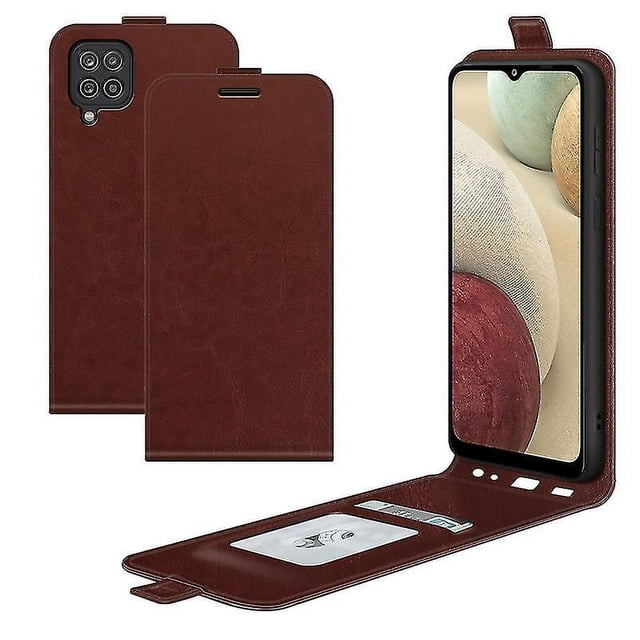 Funda protectora de cuero con tapa vertical y textura única para Samsung Galaxy F12/M12 R64, con ranuras para tarjetas y marco para fotos