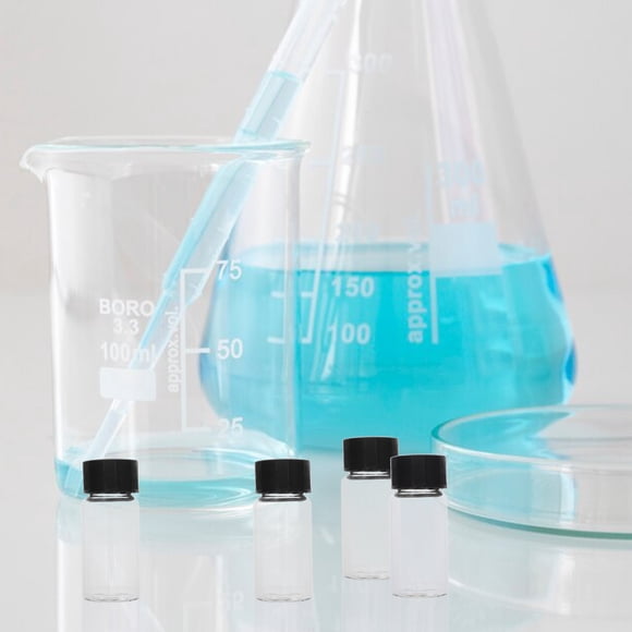 OUNONA 100Pcs Glass Vials For Chemists Screw Top Vial Cylindrical Shape 5.00X2.20X2.20Cm