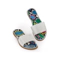 thumbnail image 1 of BLISSFUL STEP Rhinestones Sandal Slip on Flat Sandals for Women Snakeskin Print 6, 1 of 6