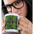 thumbnail image 2 of 3drose, Pleasant Pattern of Purple Flowers on a Meadow. Cool Mardi Gras Gift, 11oz Mug, 2 of 6