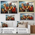 thumbnail image 4 of Designart "Urban Landscape In Cubist Horizon III" Cubism Floater Framed Wall Decor, 4 of 5