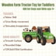 thumbnail image 2 of WoodenEdu Juguetes de tractor de madera para niños pequeños de 1 a 3 años, juguetes para vehículos de bebé, juguetes de empuje manual para niños de 1, 2 y 3 años (verde), 2 of 5