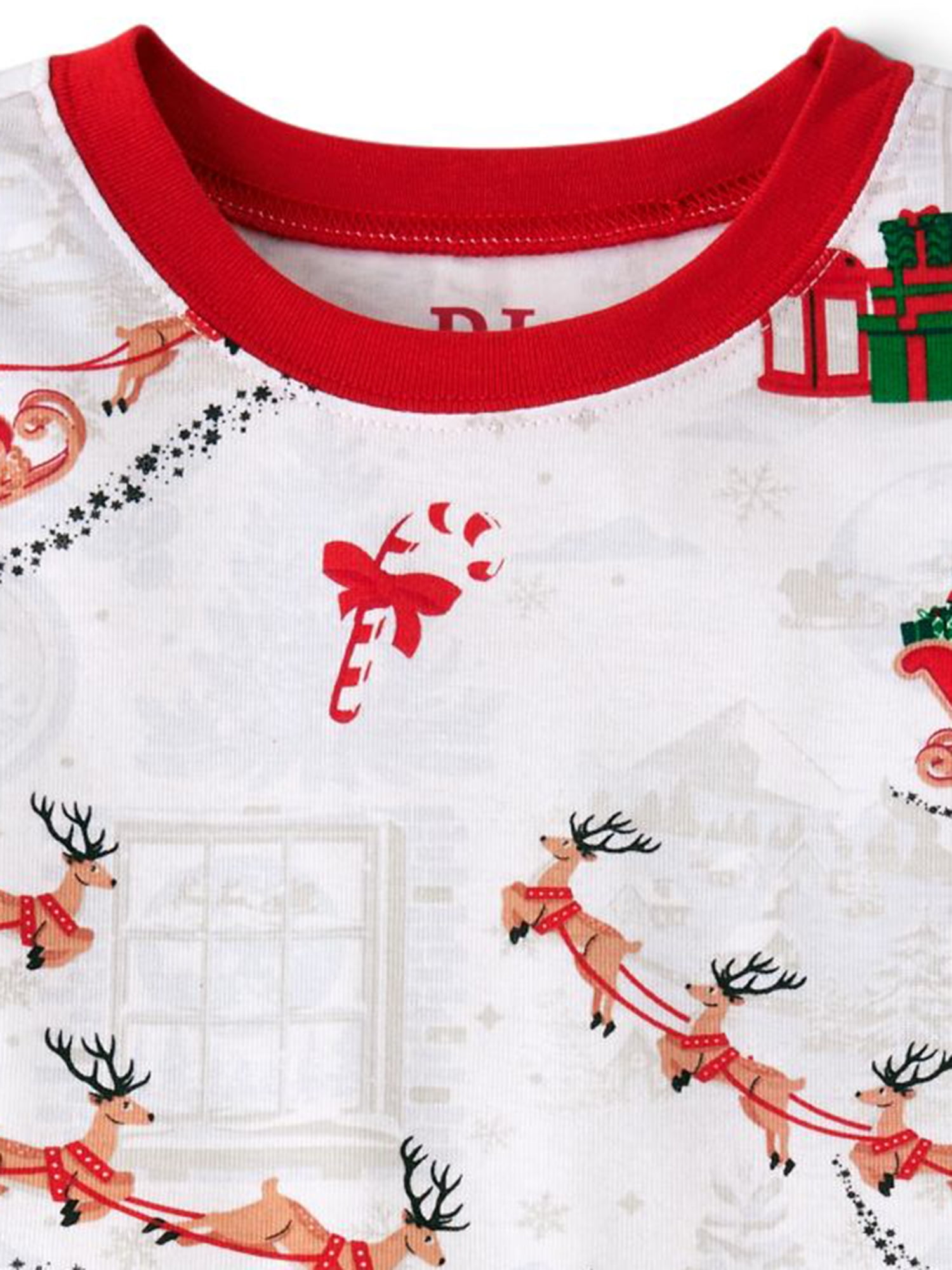 The Children's Place Kids Unisex Matching Family Santa Sleigh Snug Fit Cotton Pajamas, Sizes 4-16