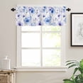 thumbnail image 7 of Purple Blue Kitchen Curtains and Valances Set, Gradient Flowers Pansy Watercolor Botanical Rod Pocket Window Valance 18 Inch Window Curtain Panels for Living Room Bedroom Laundry, 27.5x24in, 3 Pieces, 7 of 7