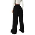 thumbnail image 4 of Girls Bow Sweatpants Wide Leg Straight Cut Baggy Casual Pants with Drawstring Waist for Everyday Wear 2026 Black 160, 4 of 6