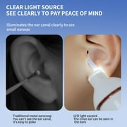 Electric Ear Suction Device, Automatic Electric Vacuum Ear Pick, Ear Cleaner Earwax Remover with LED Light for Earwax Removal, Soft Prevent Ear Pick Clean Tools Set, White