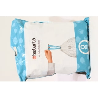  Brabantia PerfectFit Trash Bags (Size B/1.3 Gal) Thick Plastic  Trash Can Liners with Drawstring Handles (40 Bags) : Home & Kitchen