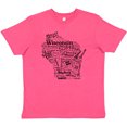 thumbnail image 3 of Inktastic Wisconsin State Word Salad Youth T-Shirt, 3 of 5