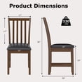 thumbnail image 3 of Giantex Wooden Dining Chairs Set of 2, Armless Chairs w/Faux Leather Upholstery, Brown, 3 of 6