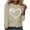 Khaki, variant on Army Green Winter Tops for Women 2024 Trendy Casual Round Neck Long Sleeve Polyester Graphic Print Womens Top, M