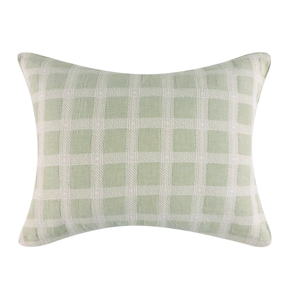Greenland Home Fashions Millhouse 100% Cotton Moisture-Wicking Pillow Sham, All Ages, Sage, Standard