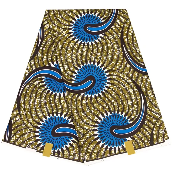 BintaRealWax 6 Yards Ankara African Fabric Polyester Wax Print Fabric for Sewing DIY Craft Party Dress