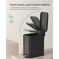thumbnail image 4 of SONGMICS - Papelera de ba&ntilde;o, 1.3 galones (5 l), peque&ntilde;a papelera con tapa, delgada para espacios peque&ntilde;os, cubeta de basura de acero inoxidable, cierre suave, negro UL, 4 of 6