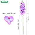 thumbnail image 3 of Uxcell 3-Pack Artificial Orchid Flowers 9 Large Petals 37 Inch Faux Phalaenopsis Silk Bouquets Blue Purple Fake Orchids for Home/Wedding, 3 of 6