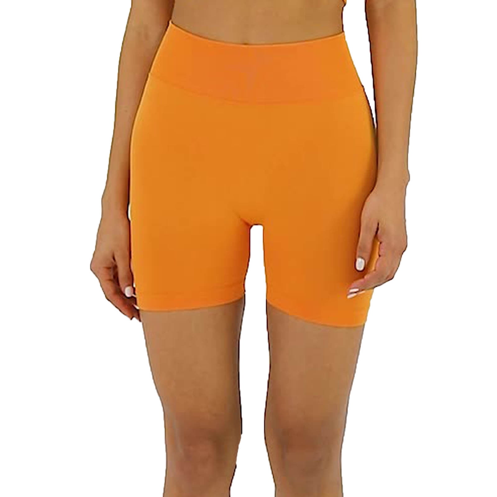 WMTBSRSW No Front Seam Biker Shorts for Women Seamless High Waist