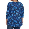 thumbnail image 4 of Plus Size Floral Tunic Tops for Women 3/4 Sleeve Loose Blouse Summer Casual Flowy Shirts Beach Boho Top, 4 of 6