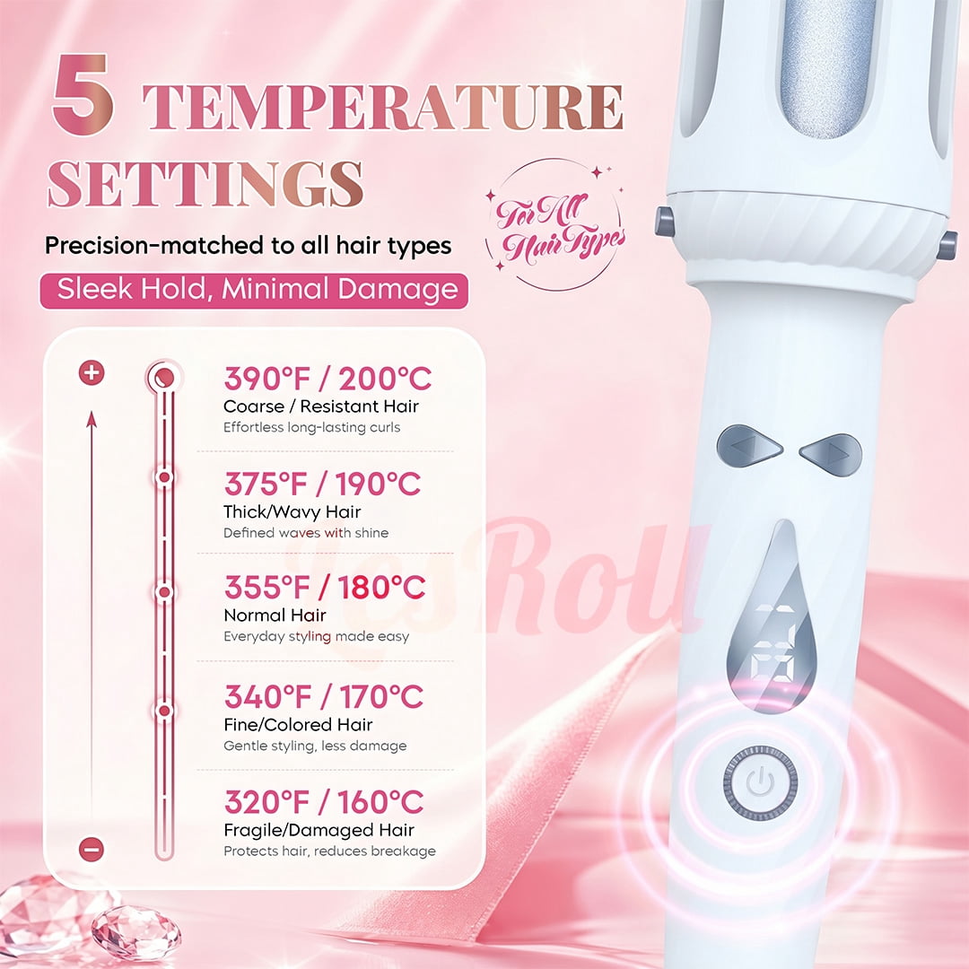 3-in-1 Curling Iron & Straightener Brush Kit – 1” & 1.25” Barrels for Beach Waves, Loose Curls & Smooth Hair