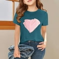 thumbnail image 5 of Hienoo Toddler Girls T-Shirt Heart Print Short Sleeve T Shirt Casual Sports Tee Shirt, 5 of 6